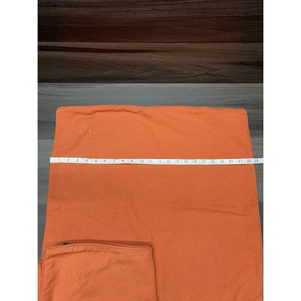 Set of 2 RLL Ralph Lauren Standard Pillowcases Orange Cases